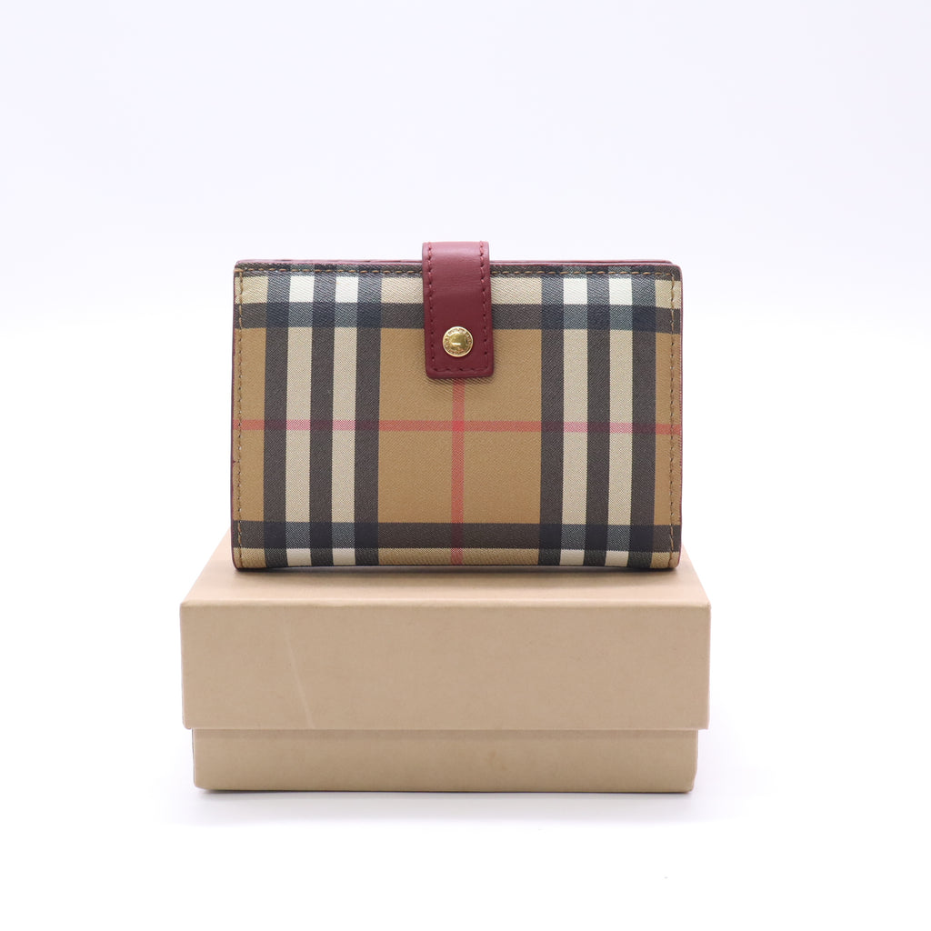 Burberry House Check Canvas Compact Wallet W22842