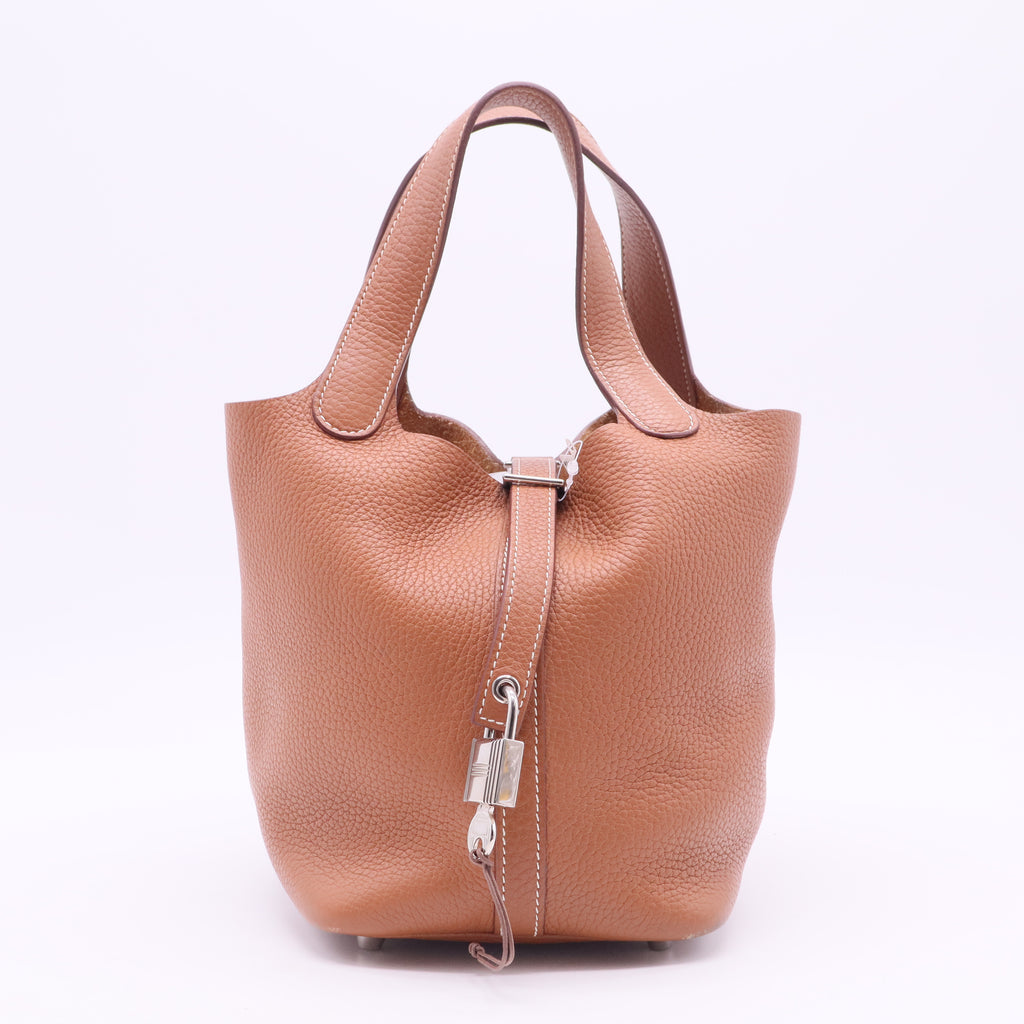Hermès Gold Clemence Picotin Lock 18 Palladium Hardware twins