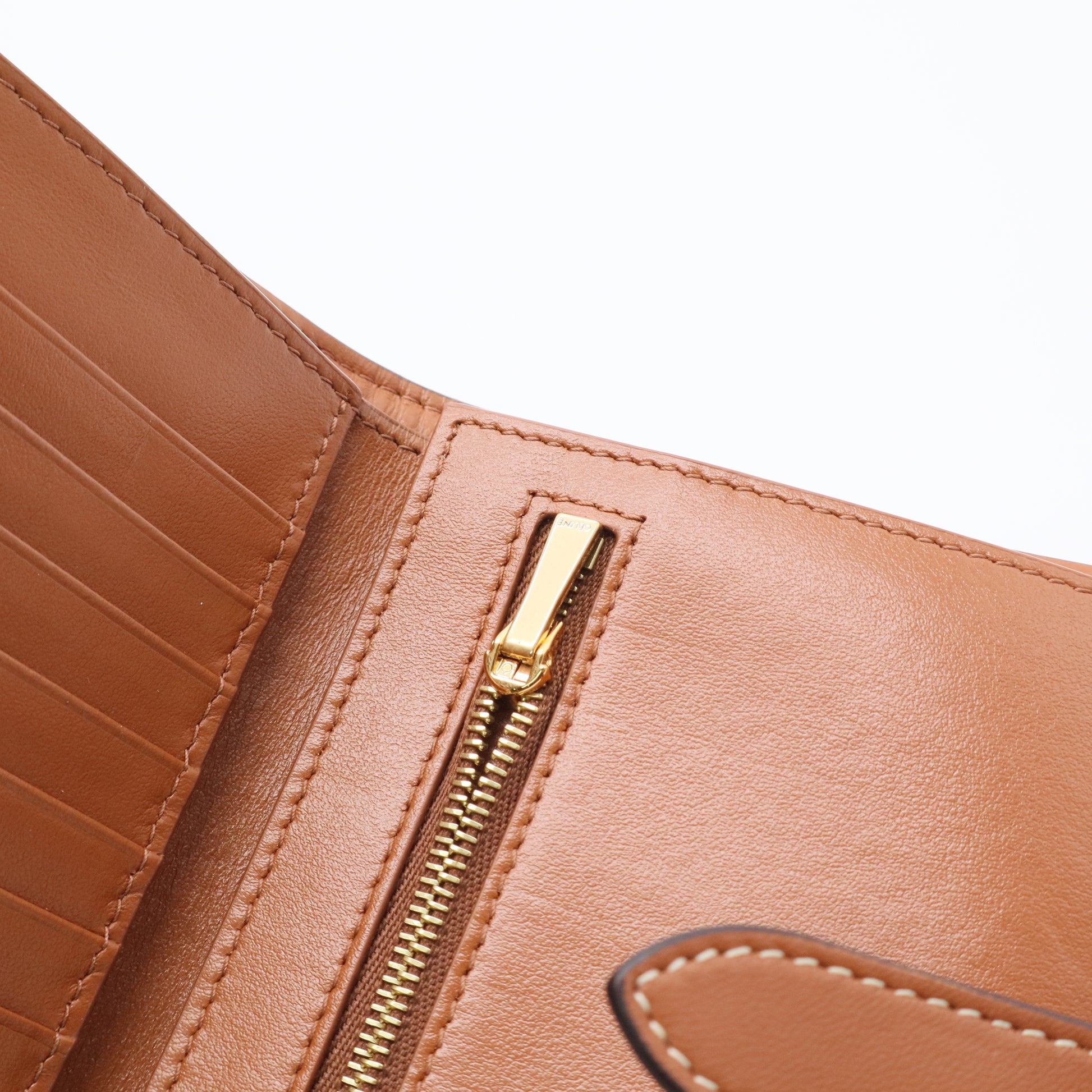 Triomphe Coated Canvas/Leather Compact Card Holder Wallet