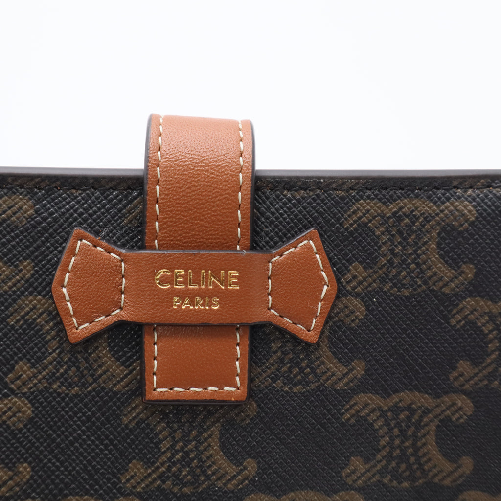 Triomphe Coated Canvas/Leather Compact Card Holder Wallet