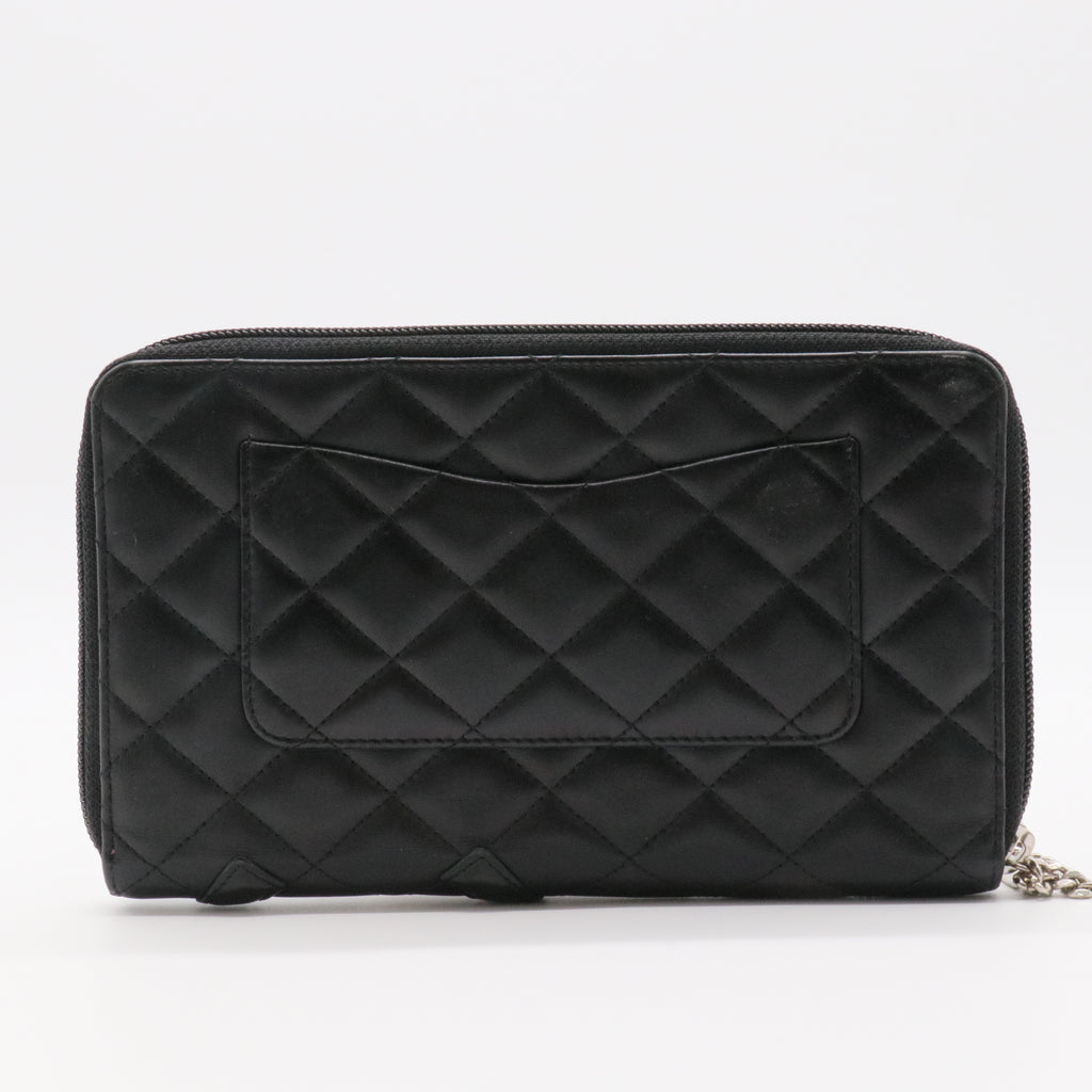 CC Quilted Caviar Zip Around Wallet long wallets