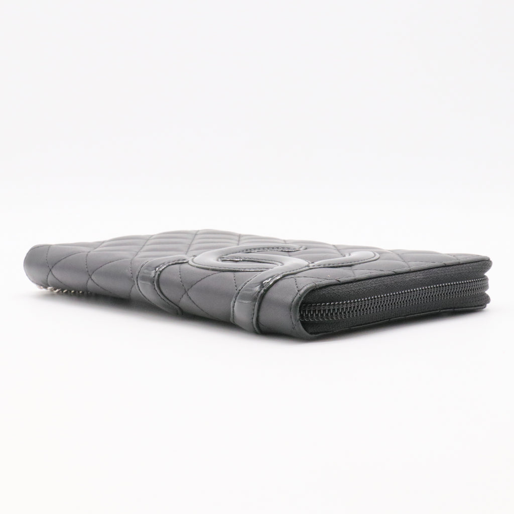 CC Quilted Caviar Zip Around Wallet long wallets