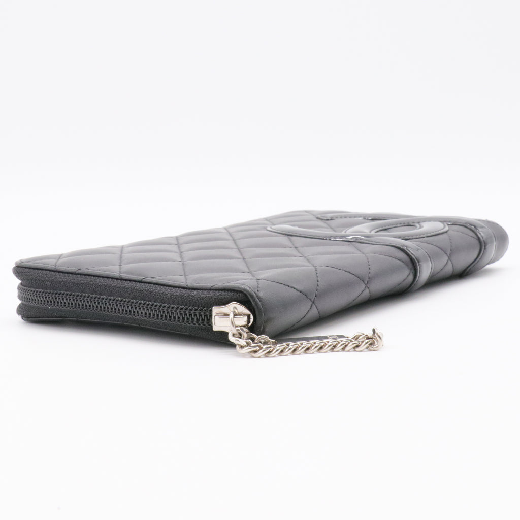 CC Quilted Caviar Zip Around Wallet long wallets