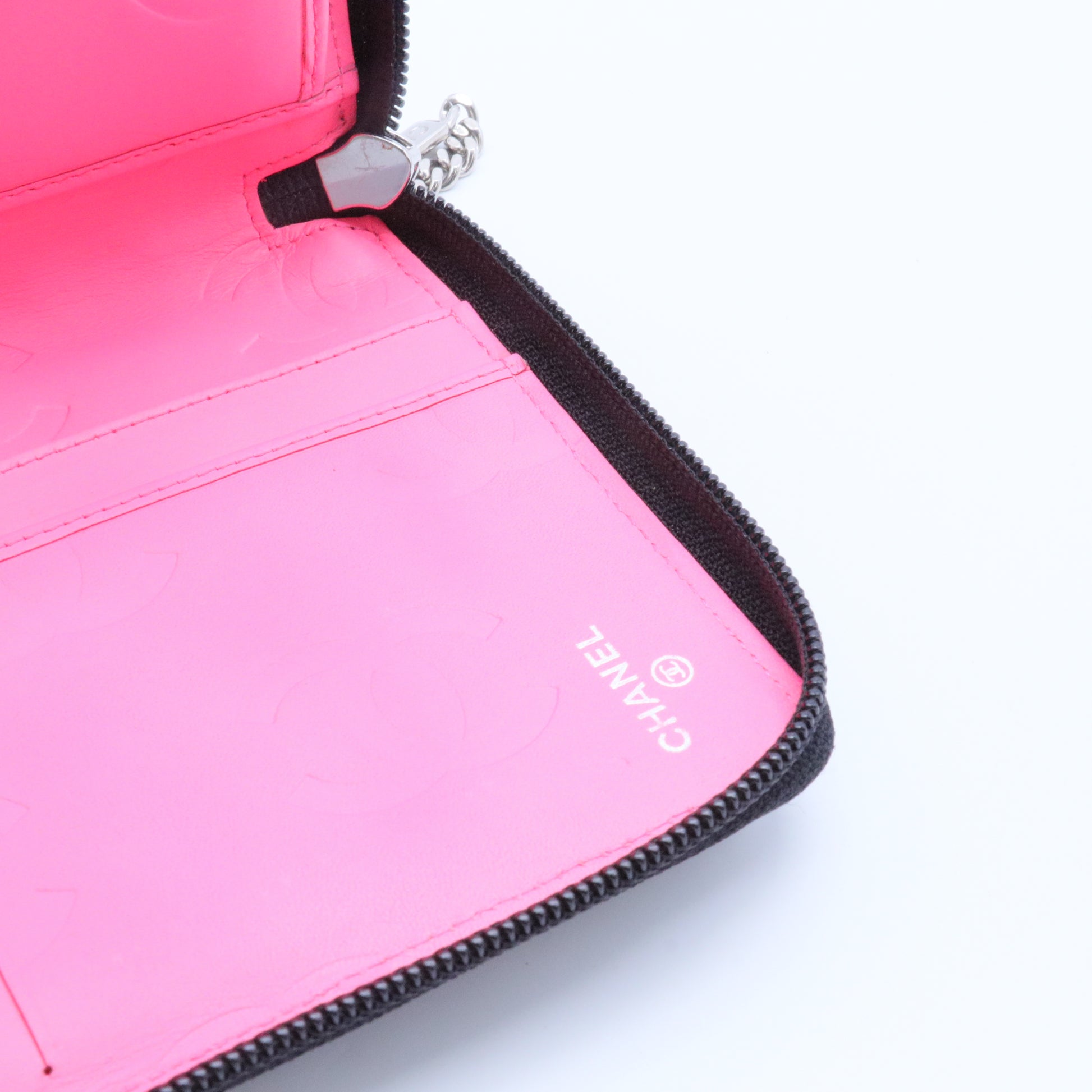 CC Quilted Caviar Zip Around Wallet long wallets