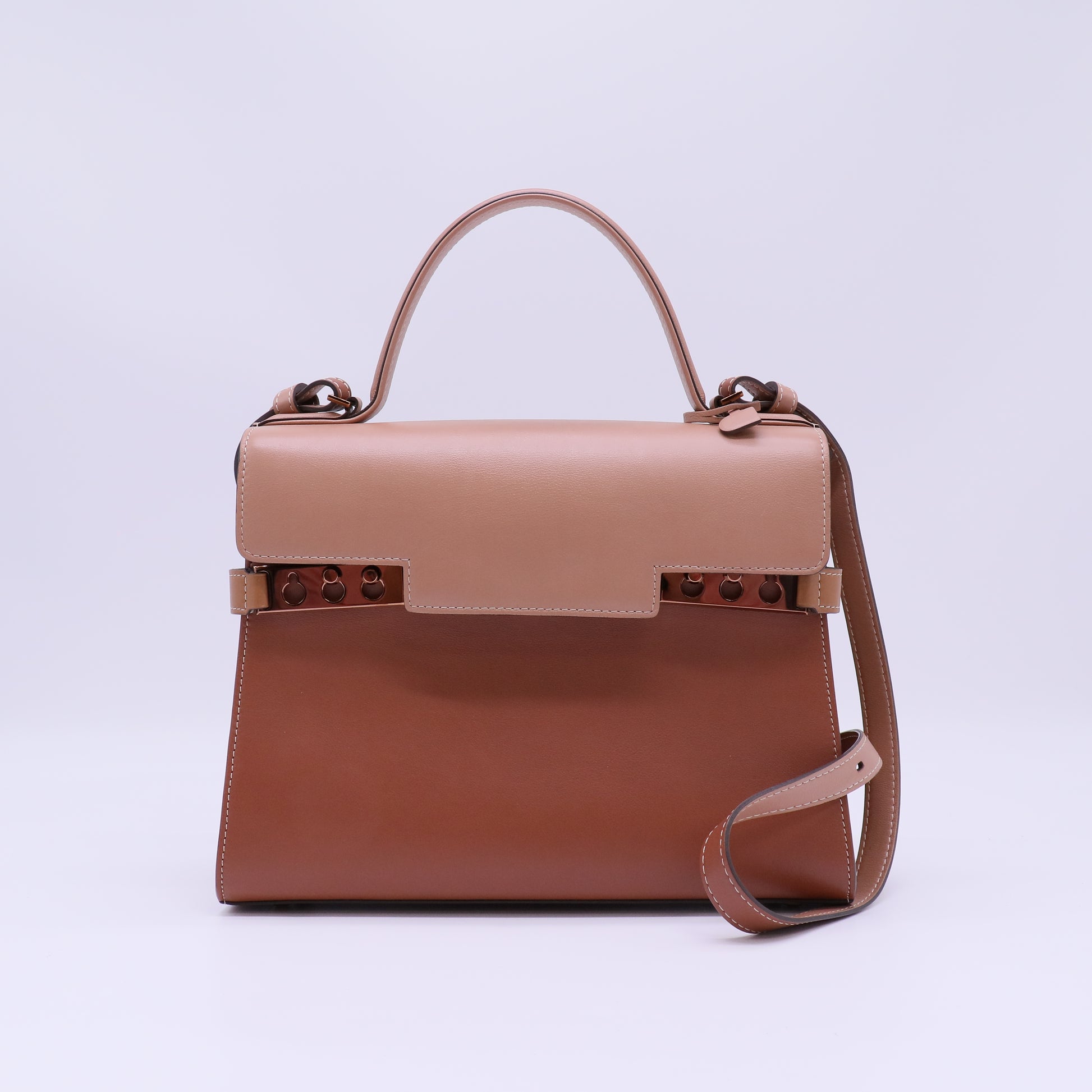 Delvaux Tempête MM Bag in Bi-Color Supple Calfskin B22422