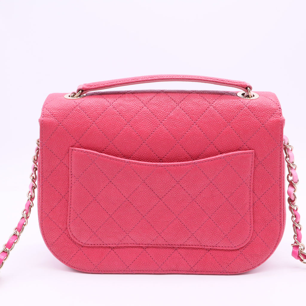 2018 Thread Around Flap Bag Quilted Caviar Medium Twins