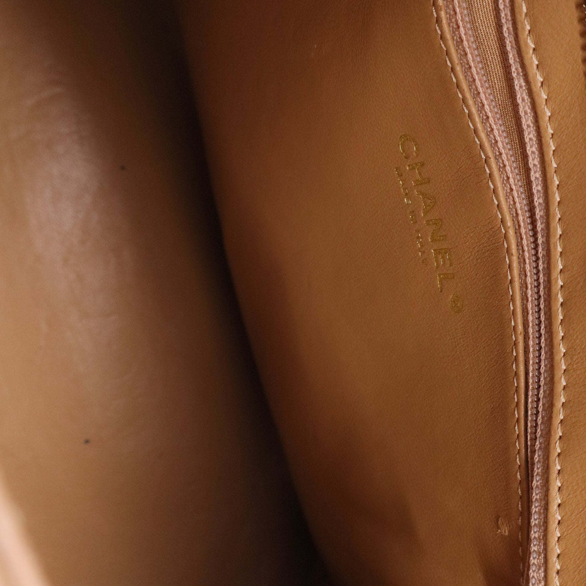 Chanel Beige Quilted Caviar Leather Medallion Tote Bag Twins LDJ3226