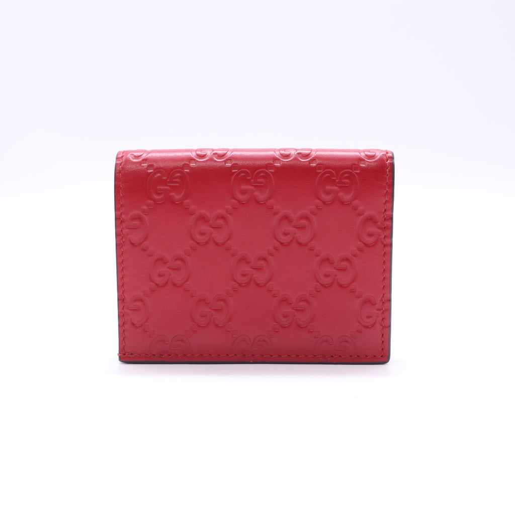 Gucci Guccissima Bow Bifold Card Case Wallet W22840
