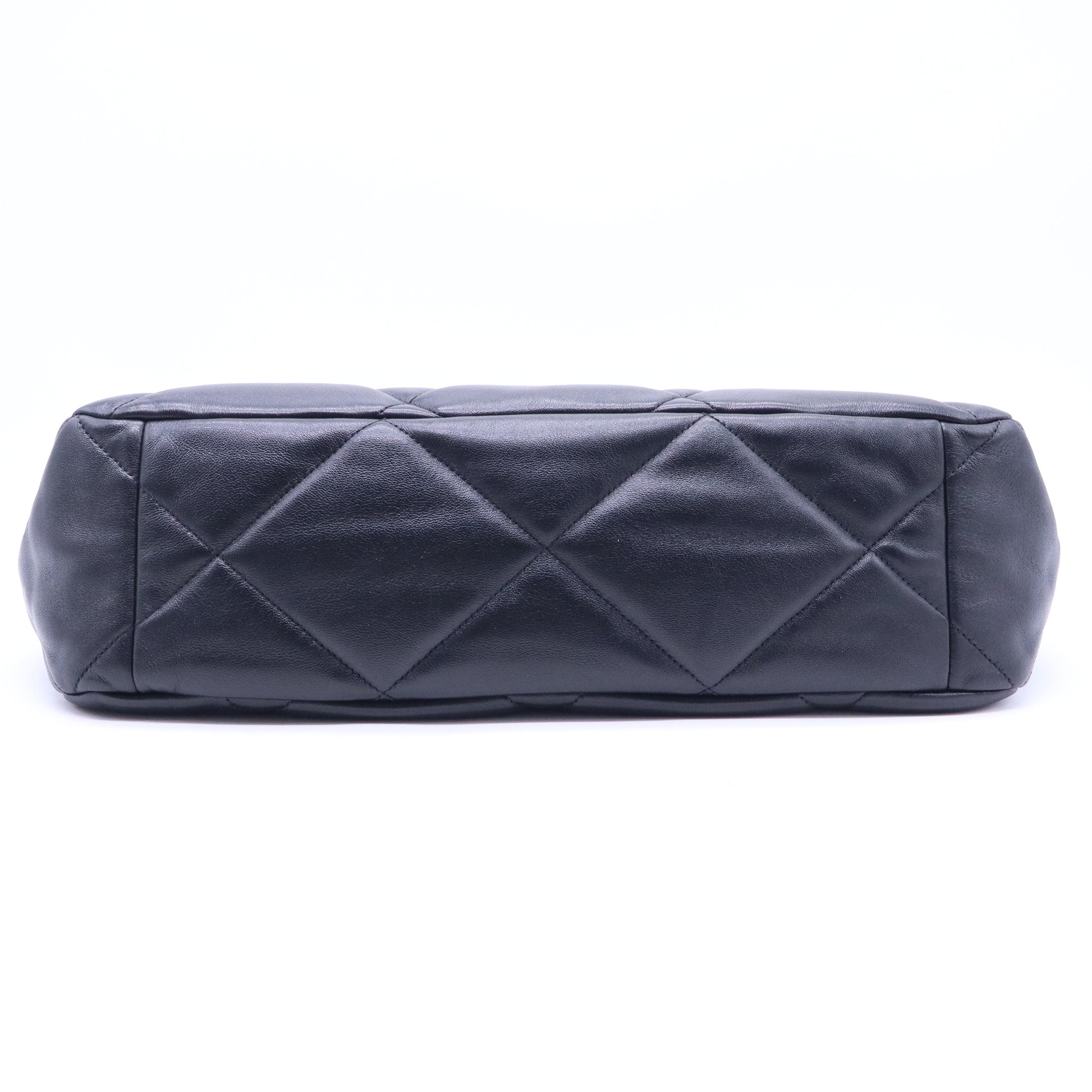 Chanel Goatskin Quilted Maxi Chanel 19 Flap Black Color Bag Twins B21553