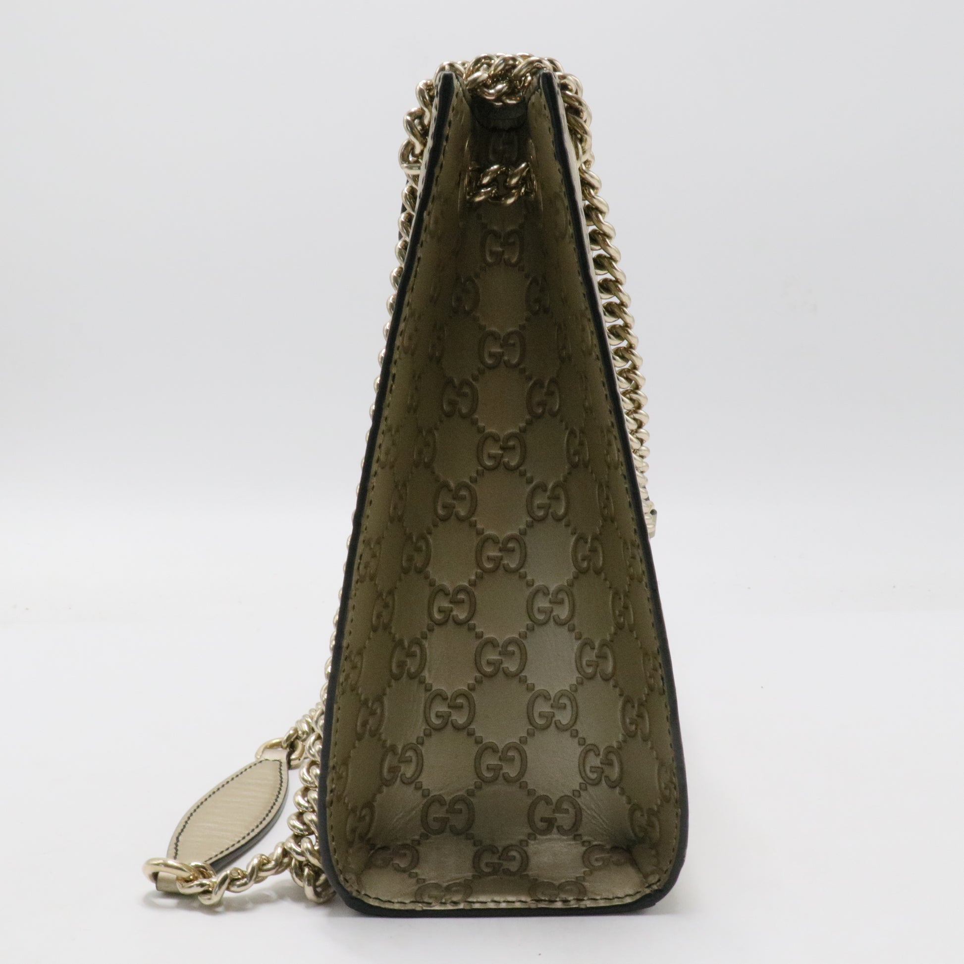Emily Chain Flap Shoulder Bag Guccissima Leather Large