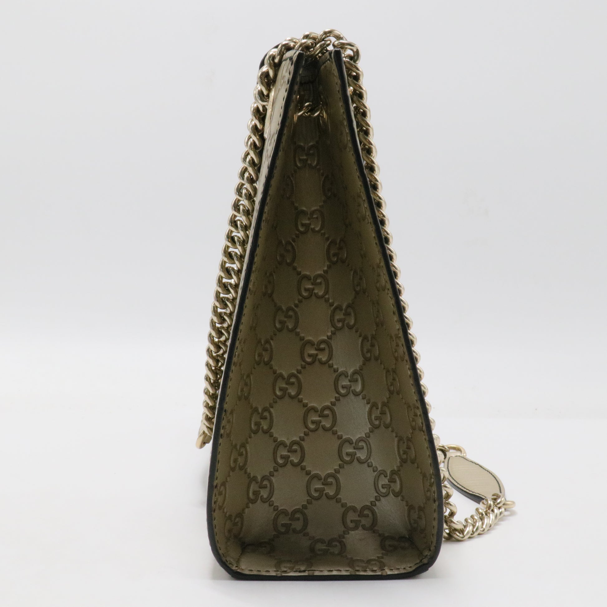 Emily Chain Flap Shoulder Bag Guccissima Leather Large
