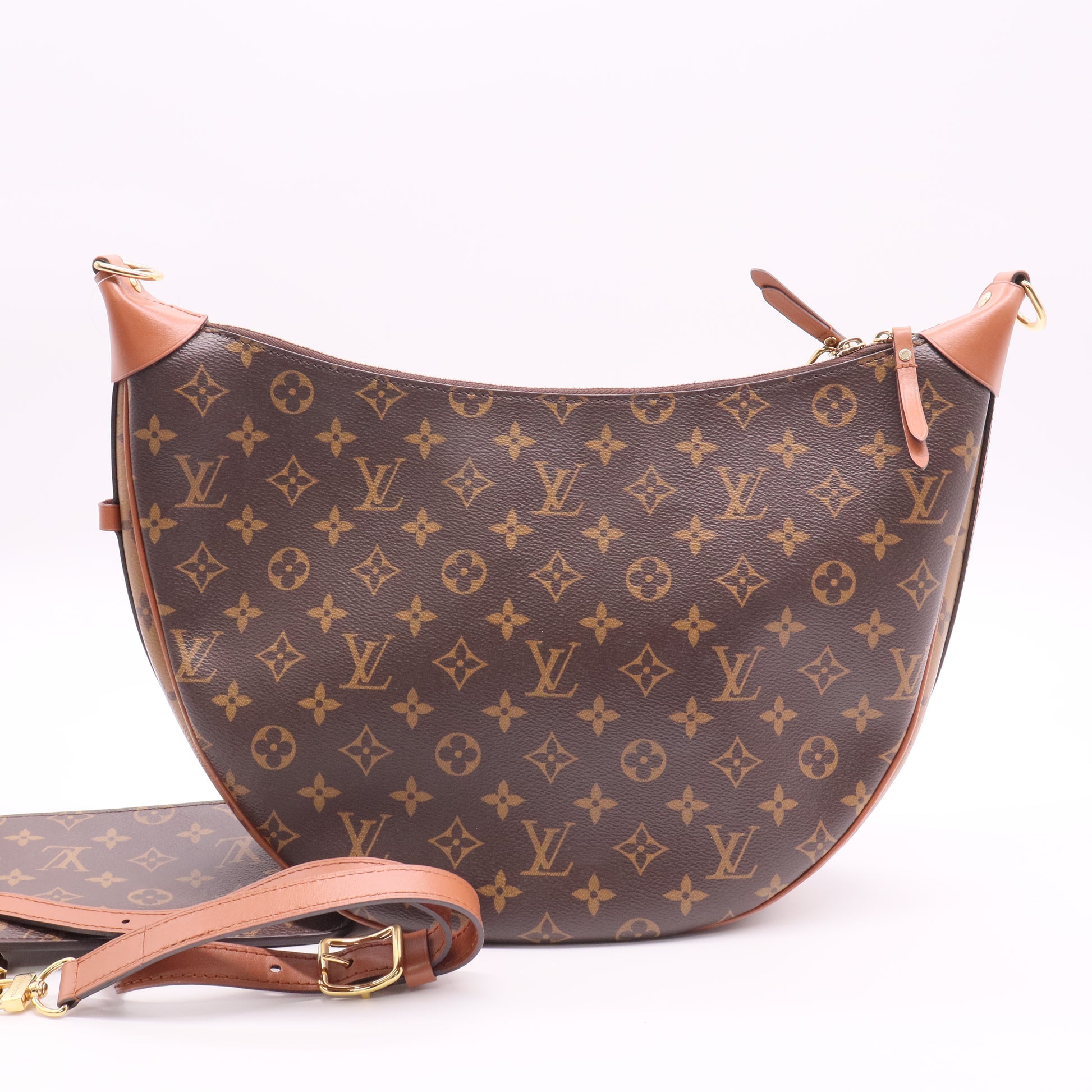 Monogram Special Reverse Canvas Loop Hobo Bag w/o Strap Twins