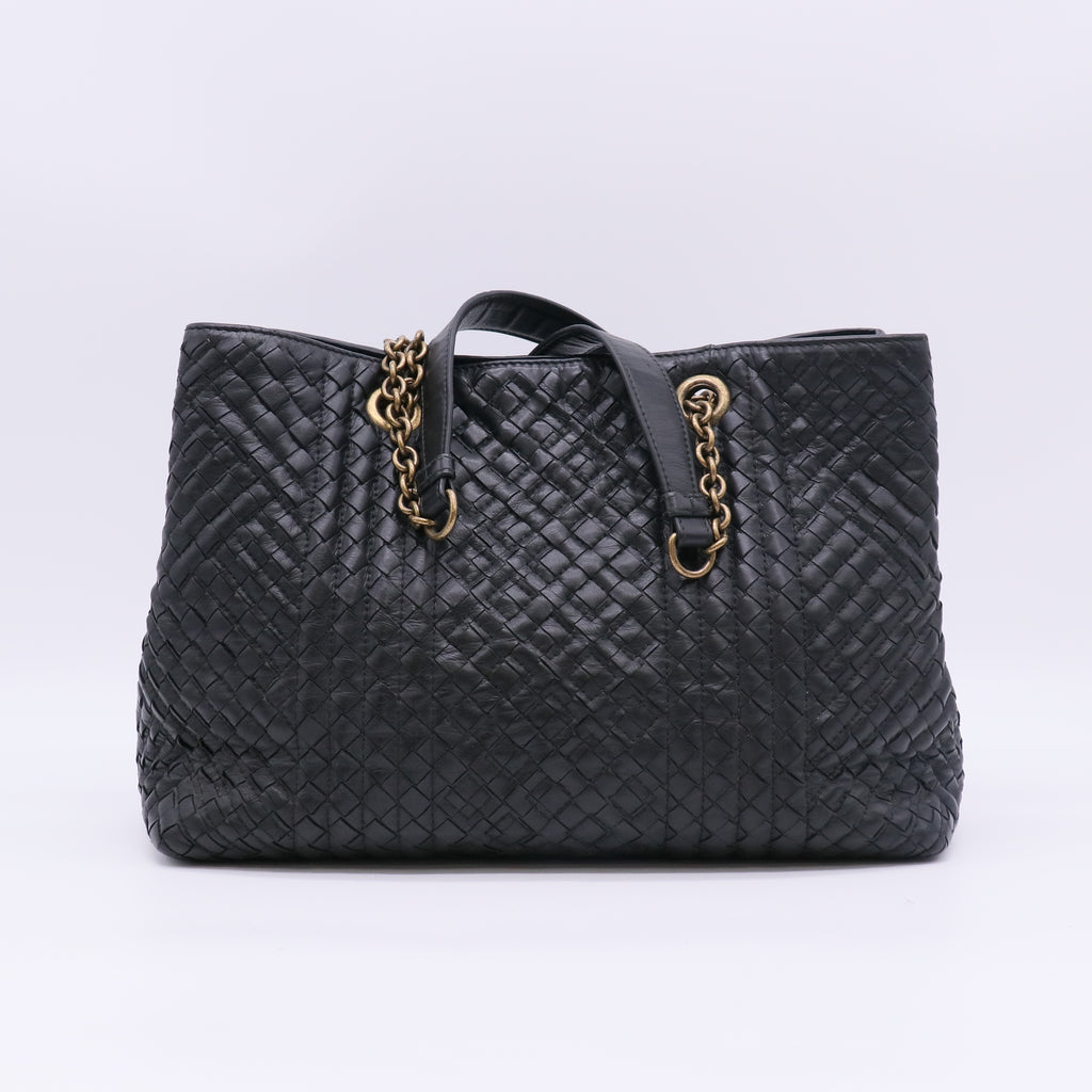 Bottega Veneta Intrecciato Double Chain Tote Bag B23469