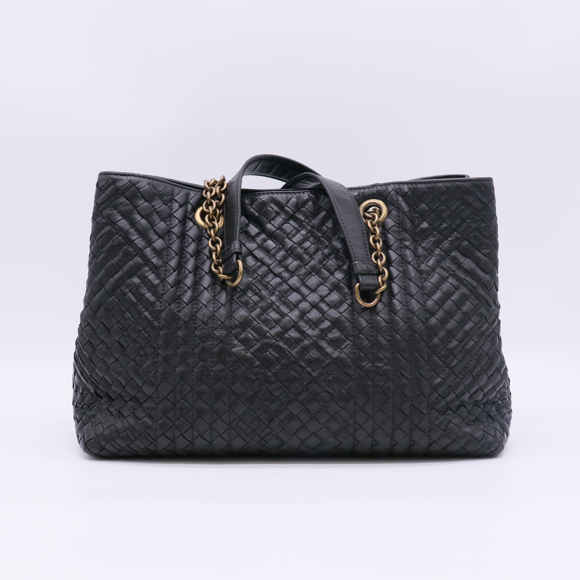 Bottega Veneta Intrecciato Double Chain Tote Bag B23469