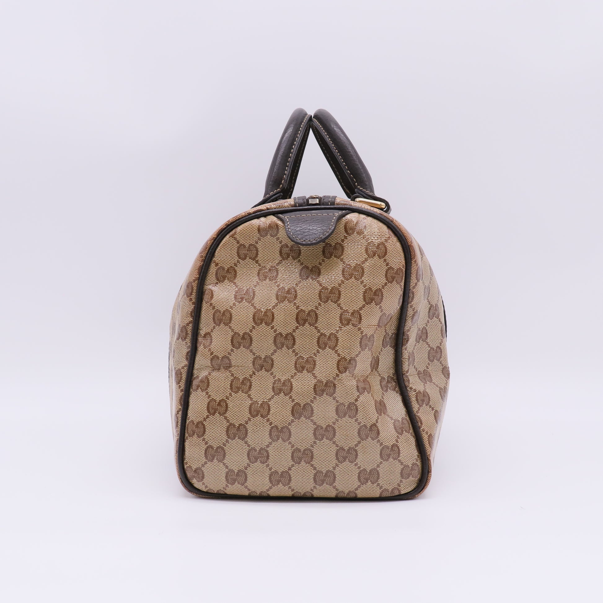 Crystal Monogram Medium Joy Boston Dark Brown B23569