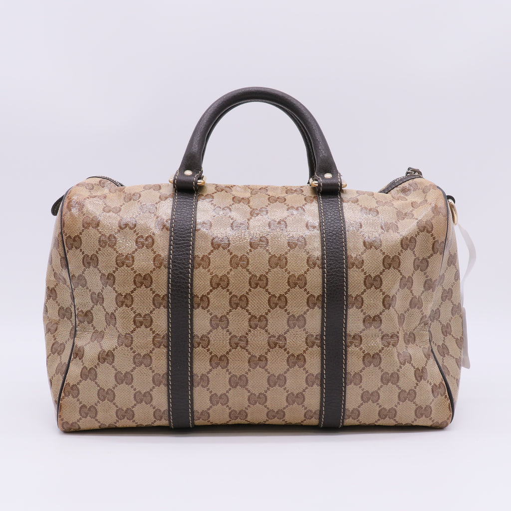 Crystal Monogram Medium Joy Boston Dark Brown B23569