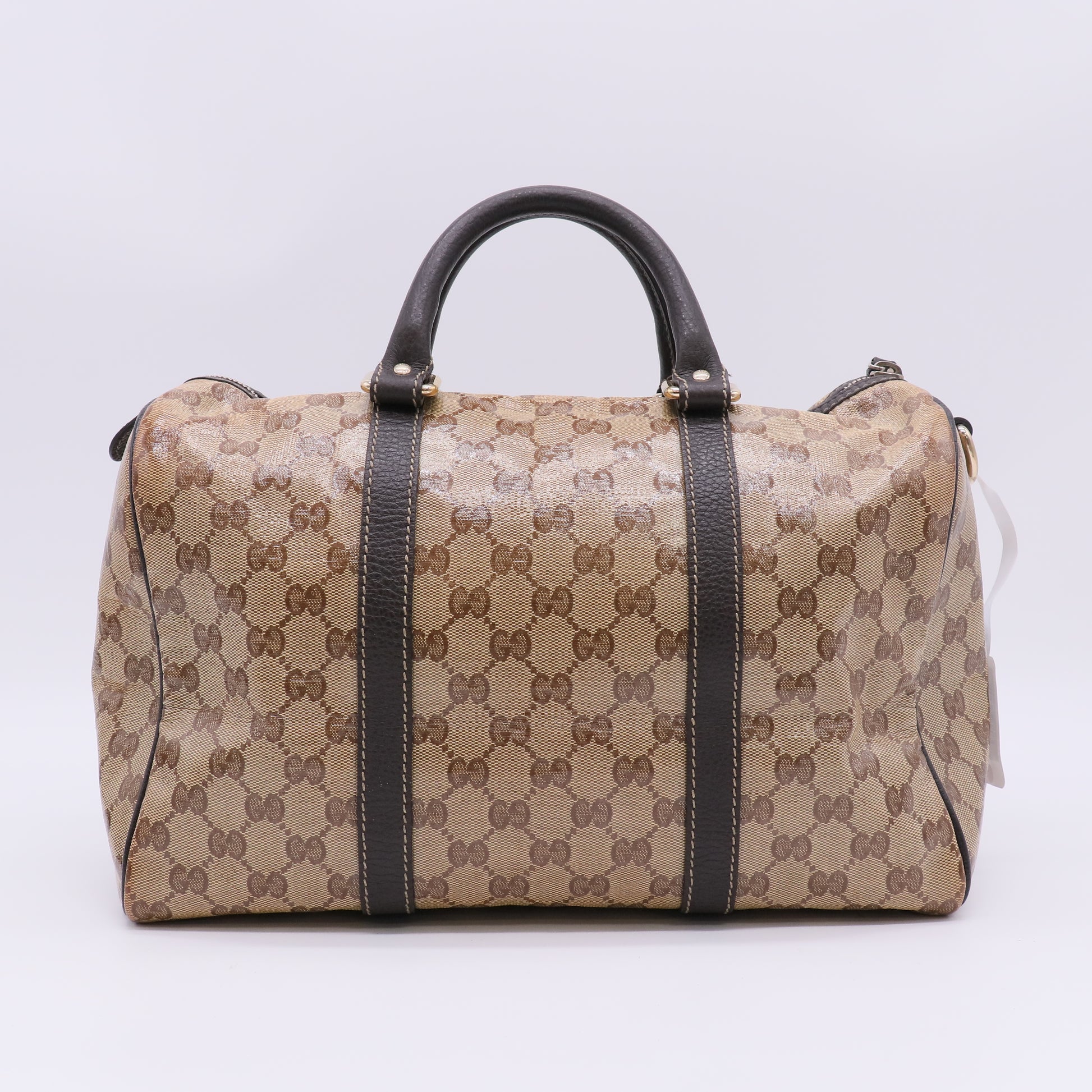 Crystal Monogram Medium Joy Boston Dark Brown B23569