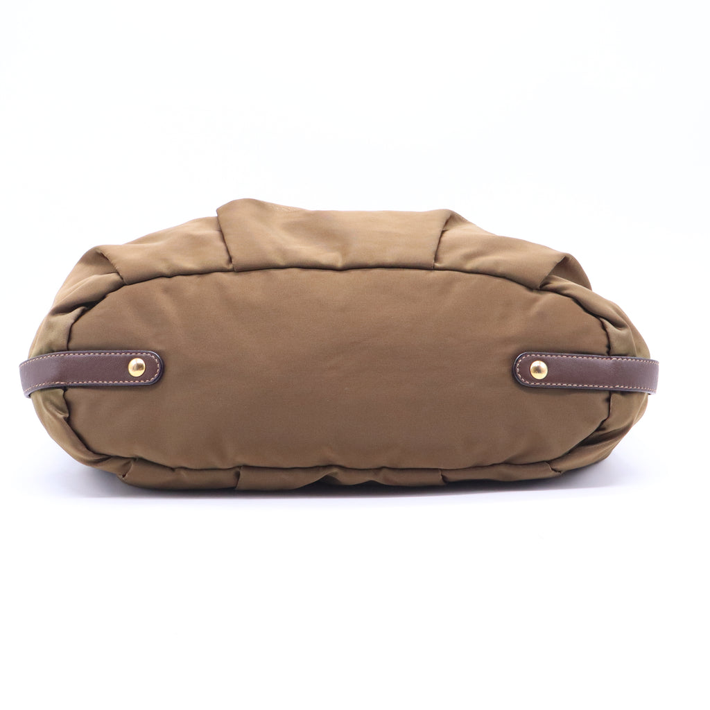 Soft Calf Gathered Tote Nocciolo B21614