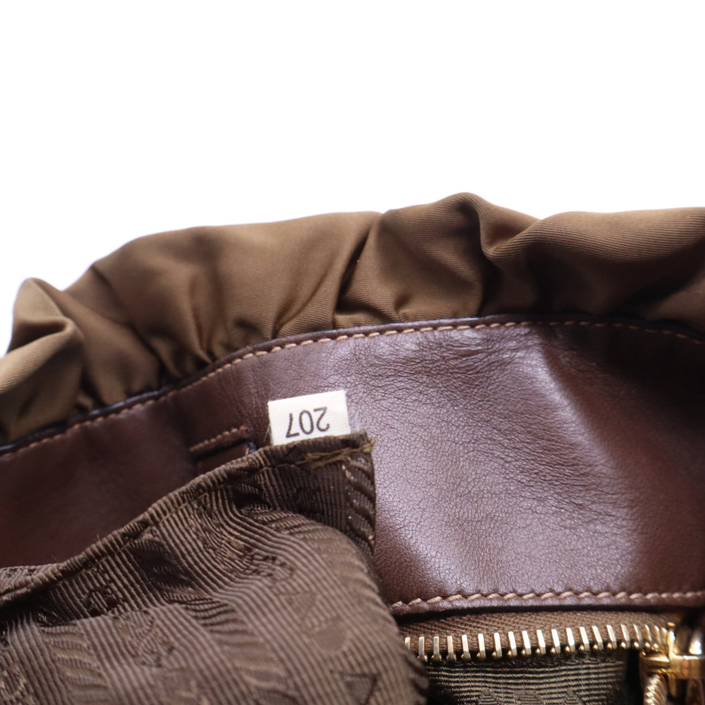 Soft Calf Gathered Tote Nocciolo B21614
