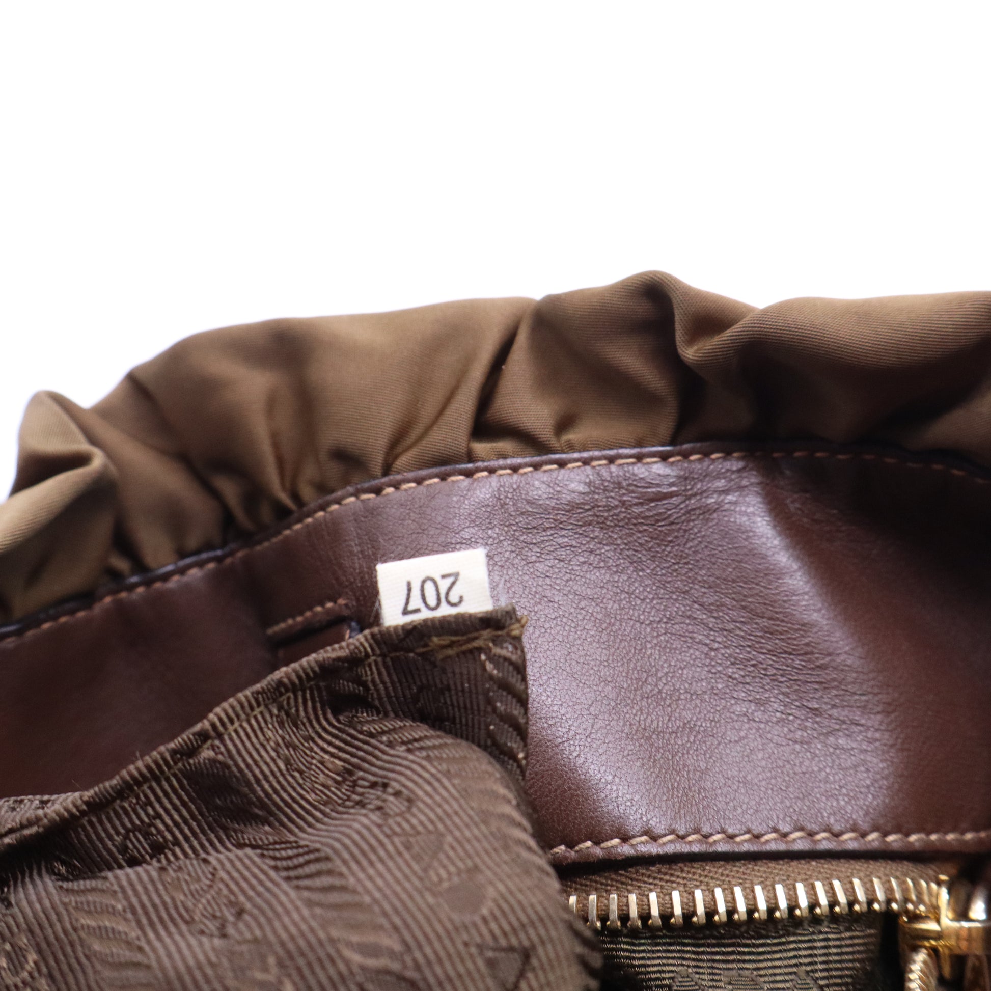 Soft Calf Gathered Tote Nocciolo B21614