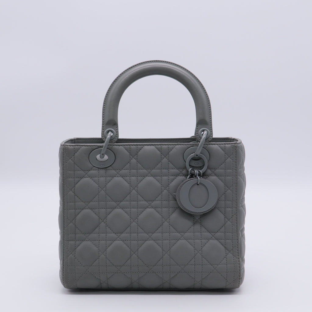 Ultra Matte Calfskin Cannage Small My ABCDior Lady Dior Gray TWINS LDJ3231