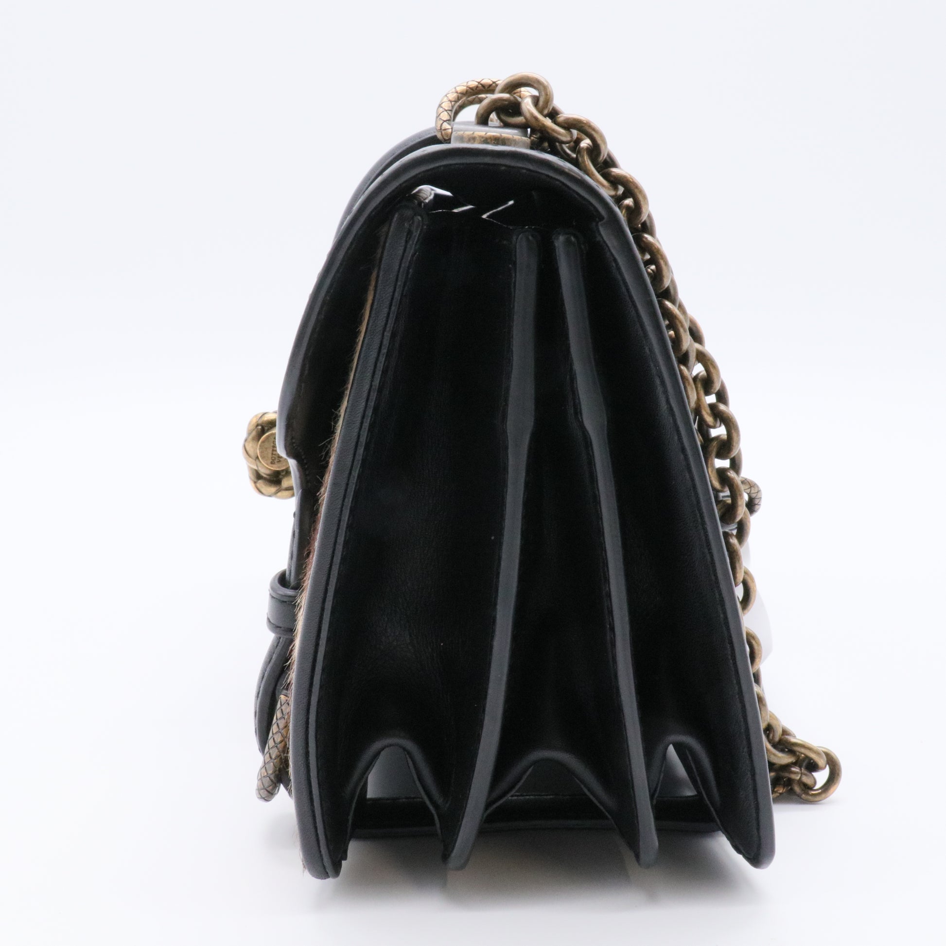 Calfskin Pony Hair City Knot Bag Black For Gisel