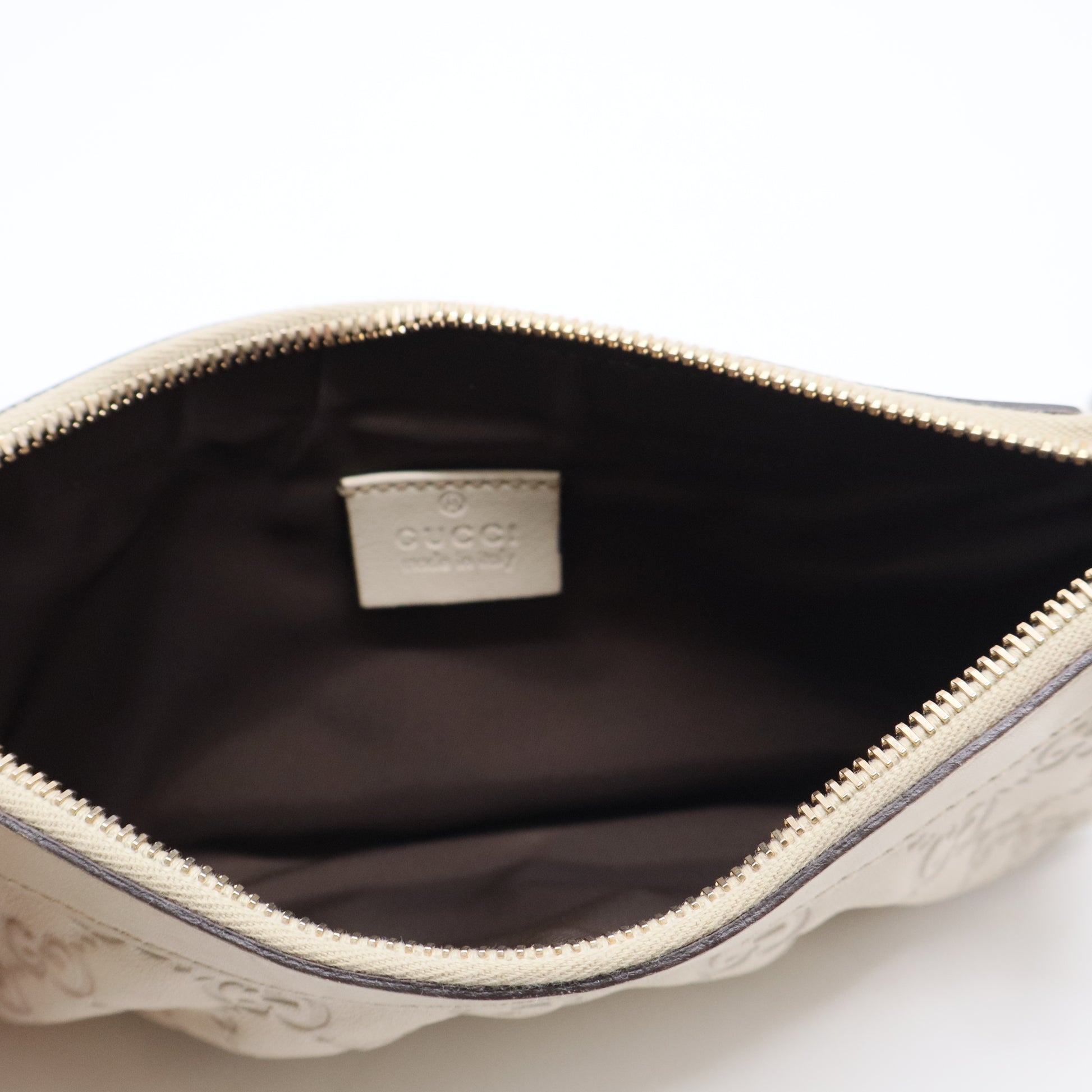 Guccissima Leather Interlocking G Wristlet Clutch