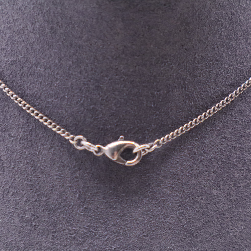 Chanel CC Crystals Silver Tone Metal Necklace W11319
