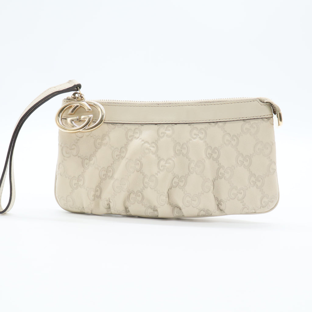 Guccissima Leather Interlocking G Wristlet Clutch