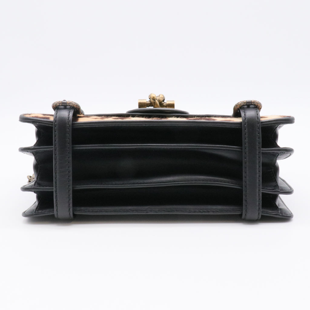 Calfskin Pony Hair City Knot Bag Black For Gisel