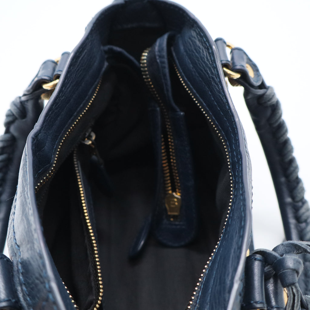 Leather Mini Metallic Edge Classic City Bag