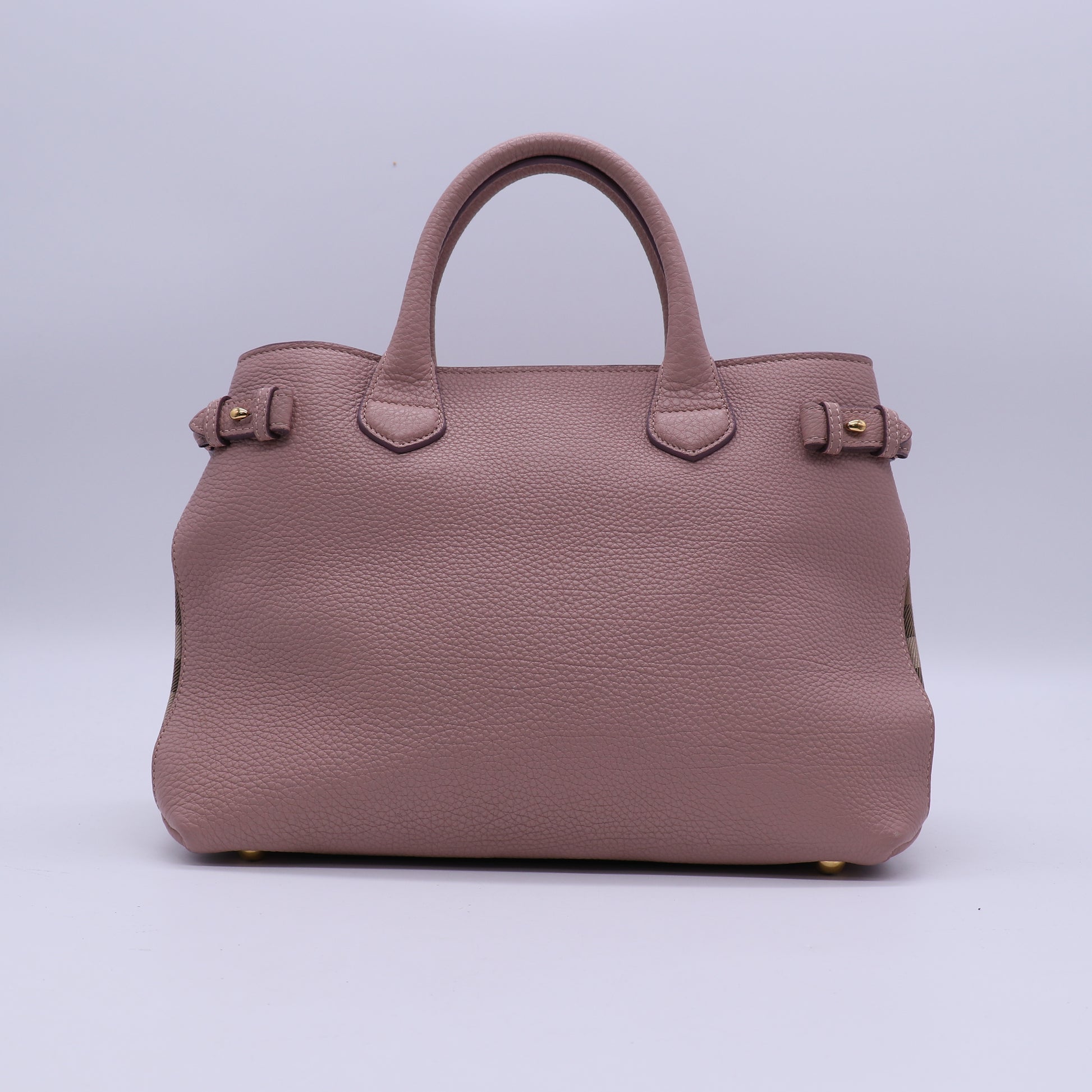 Banner Tote Leather and House Check Canvas Medium B21221