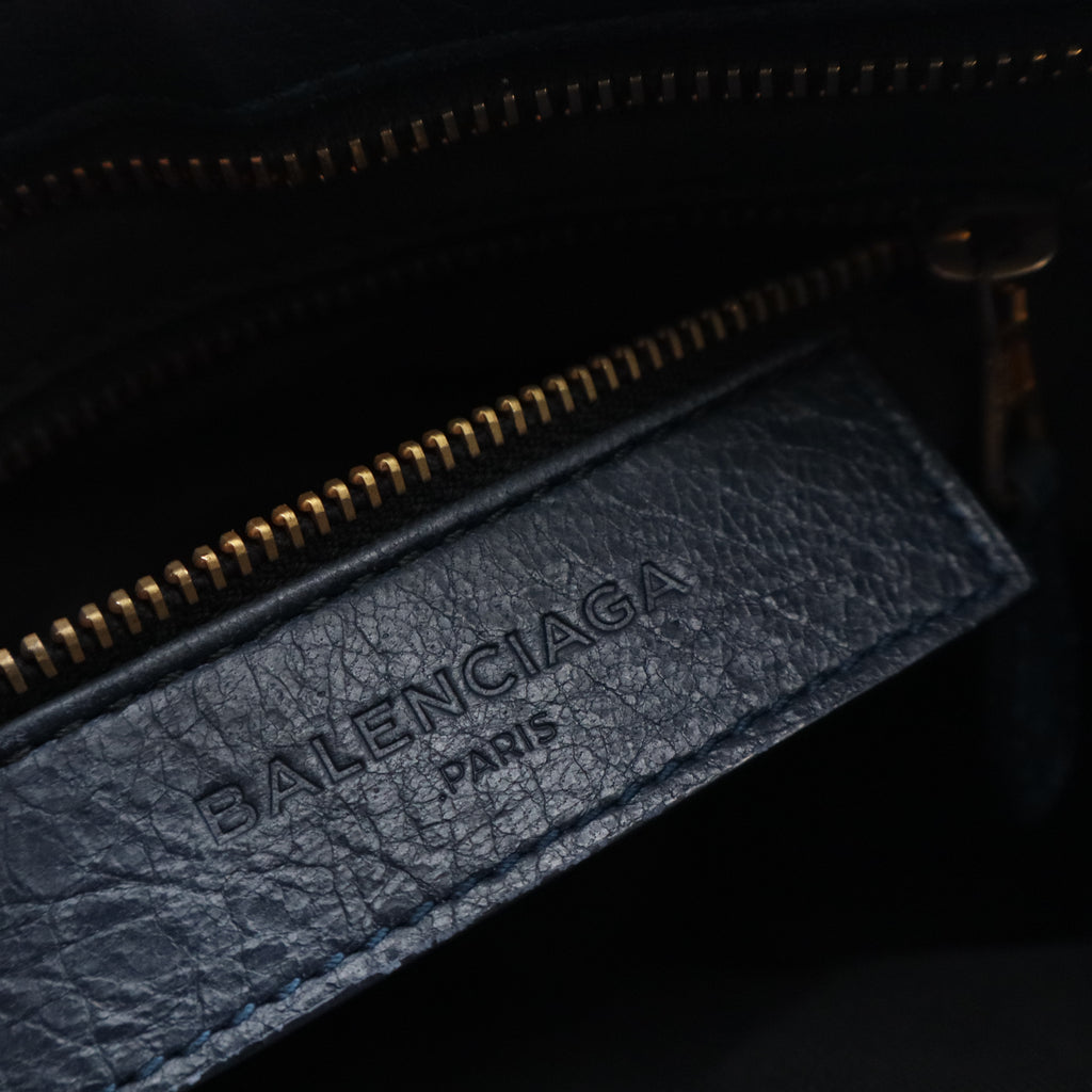 Leather Mini Metallic Edge Classic City Bag