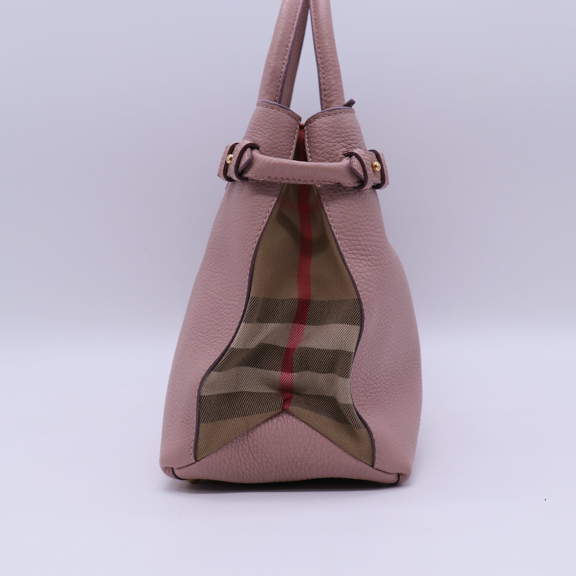 Banner Tote Leather and House Check Canvas Medium B21221