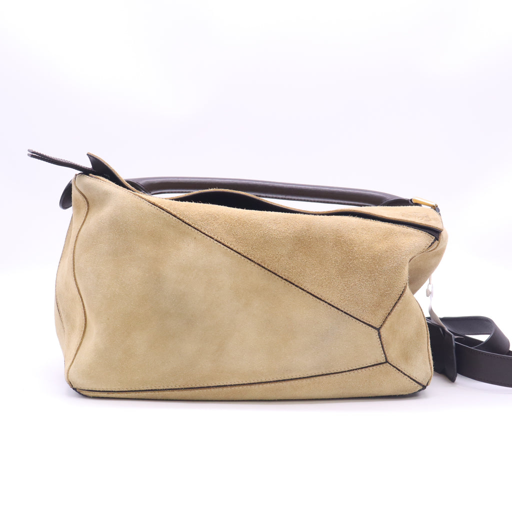 Loewe Large Suede Puzzle Bag twins B24110