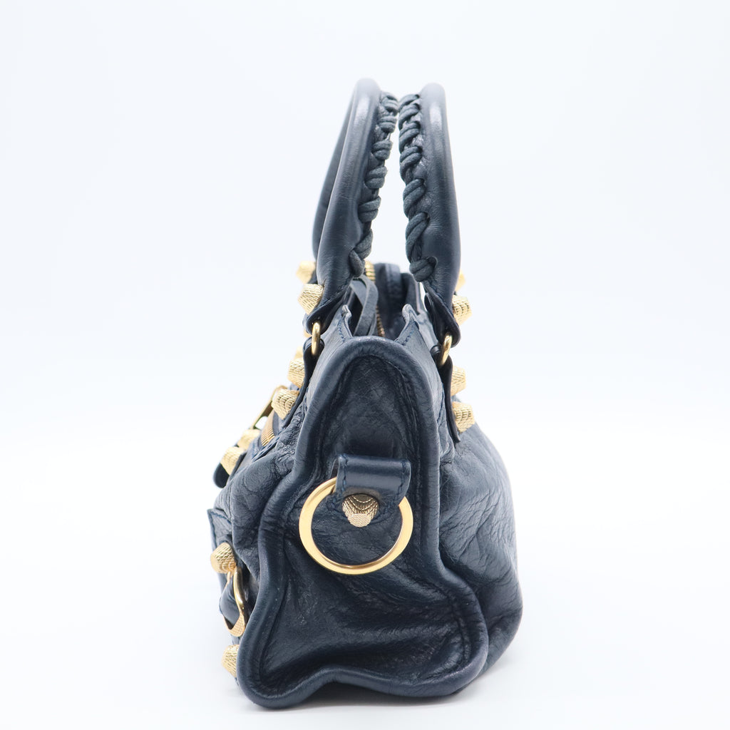 Leather Mini Metallic Edge Classic City Bag