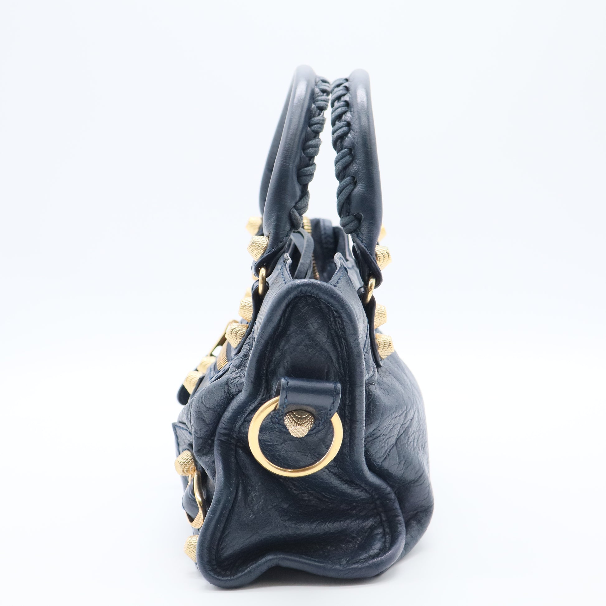 Leather Mini Metallic Edge Classic City Bag