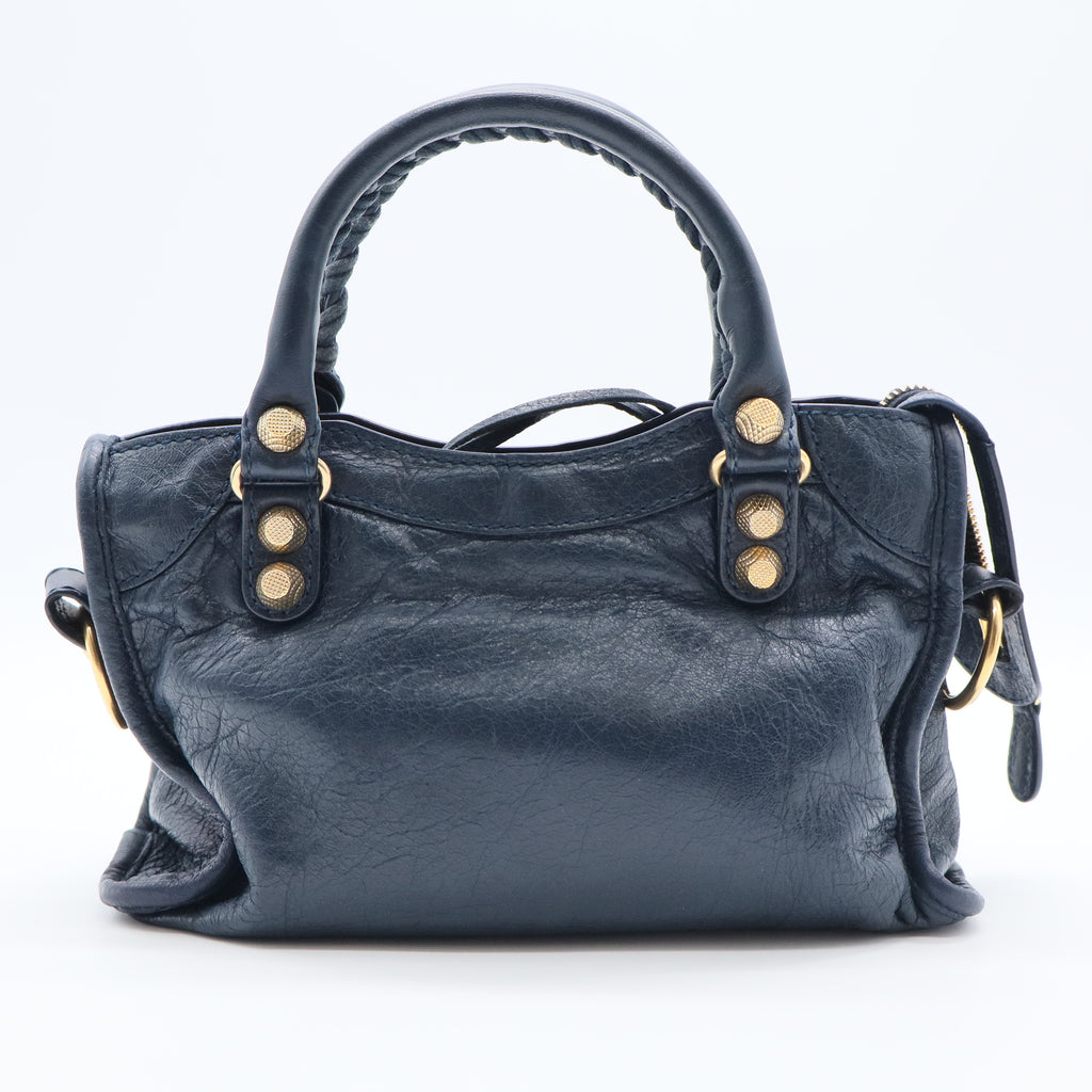 Leather Mini Metallic Edge Classic City Bag