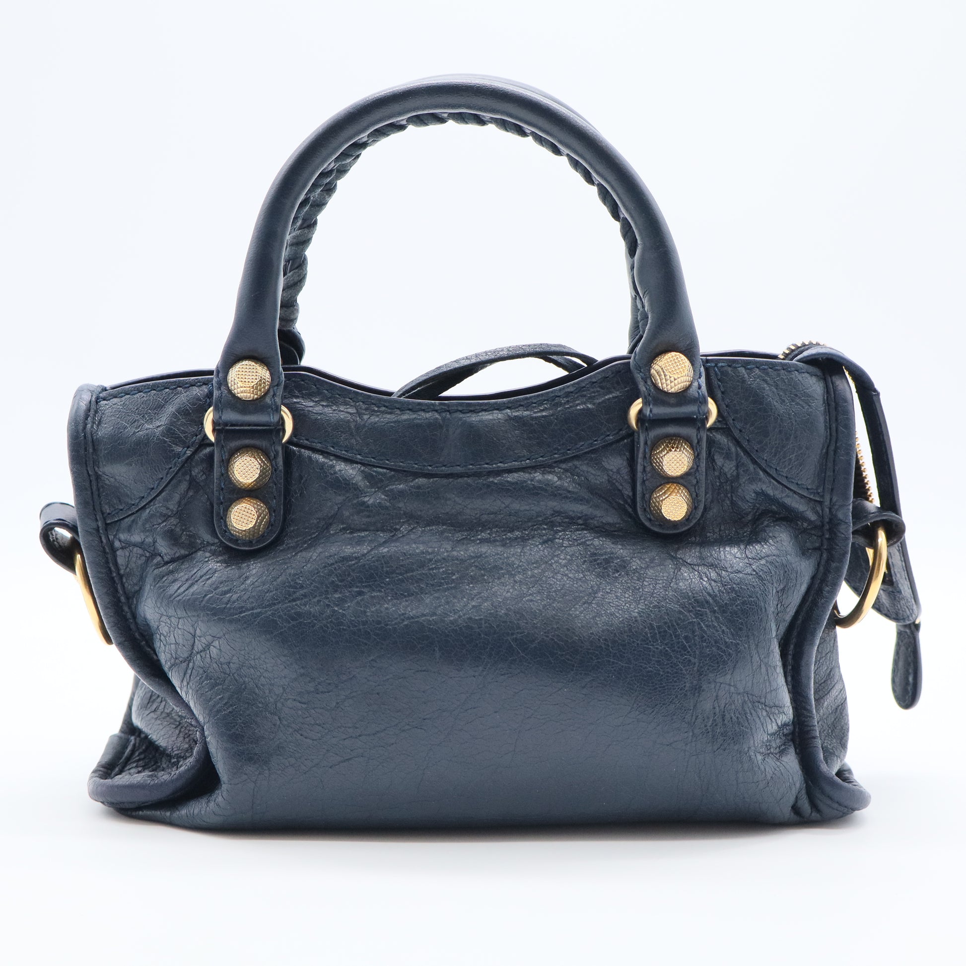 Leather Mini Metallic Edge Classic City Bag