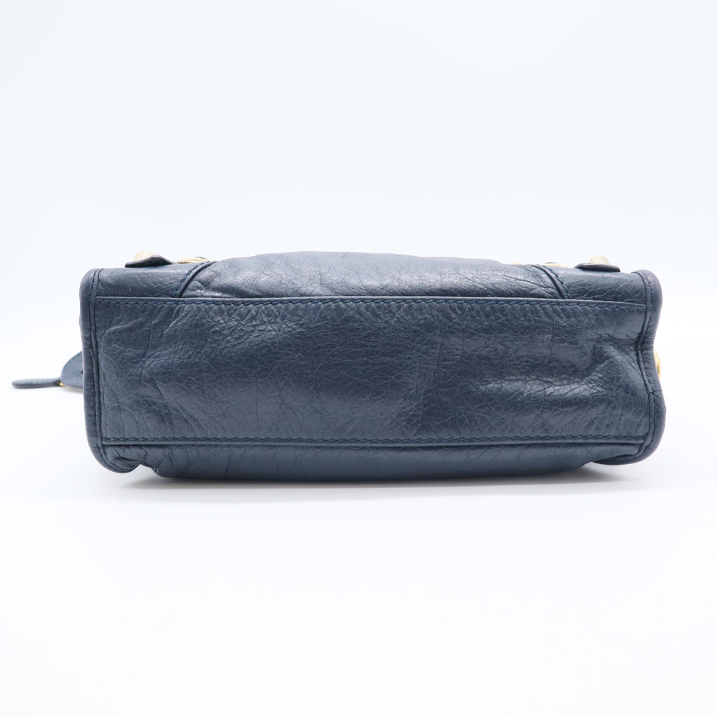 Leather Mini Metallic Edge Classic City Bag