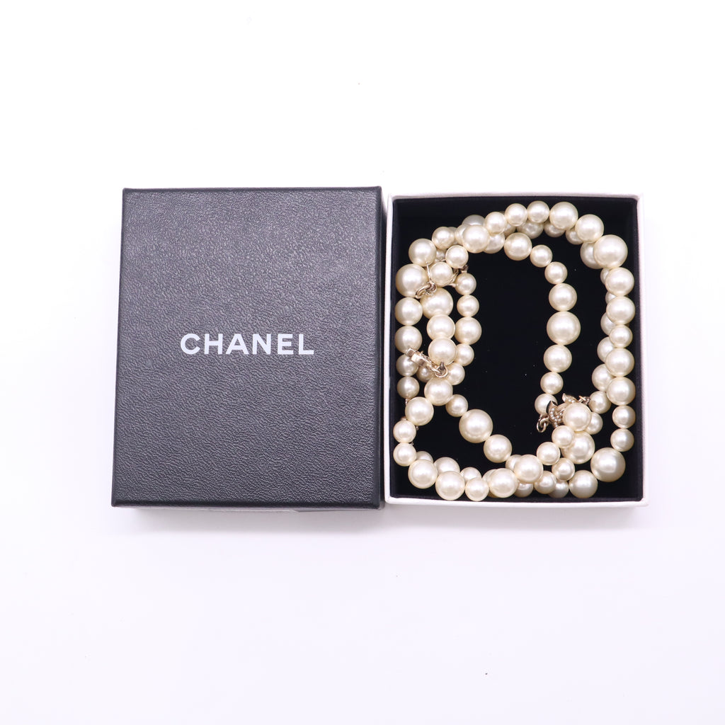 Chanel CC Logo Faux Long Sautoir Necklace W22837