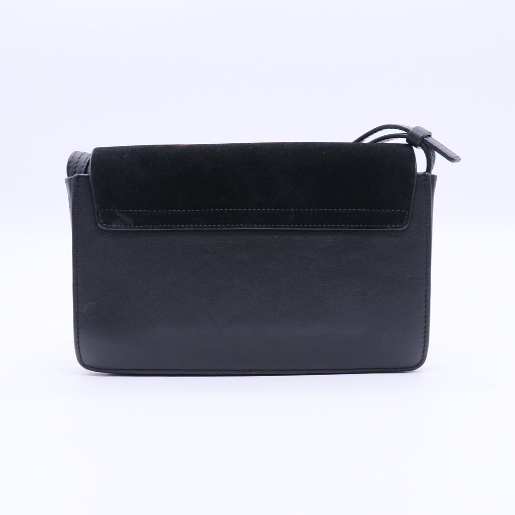 Chloe Suede Calfskin Small Faye Shoulder Bag Black twins B20981