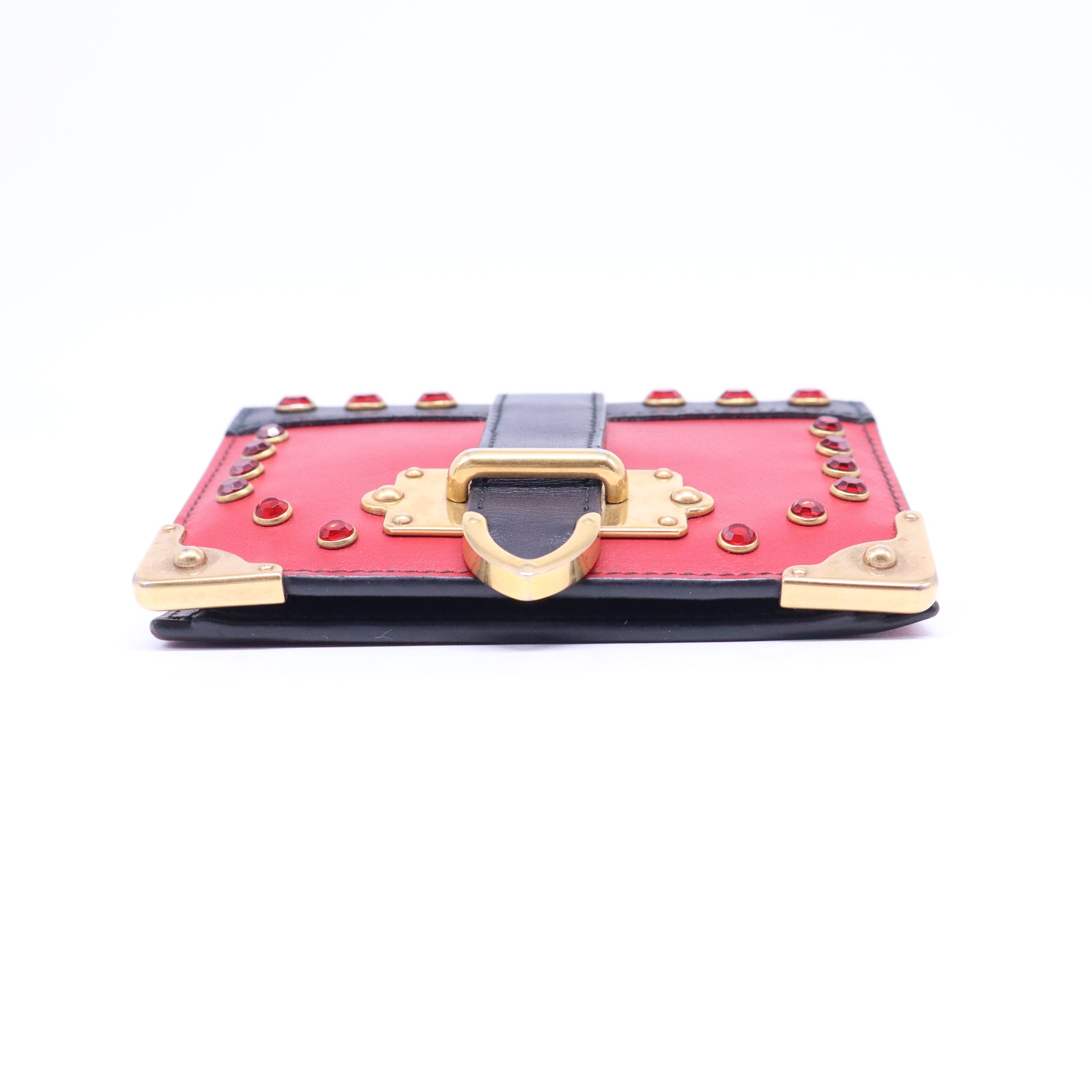 Prada Milano Red/Black Safiano Leather Bi fold Wallet B21601