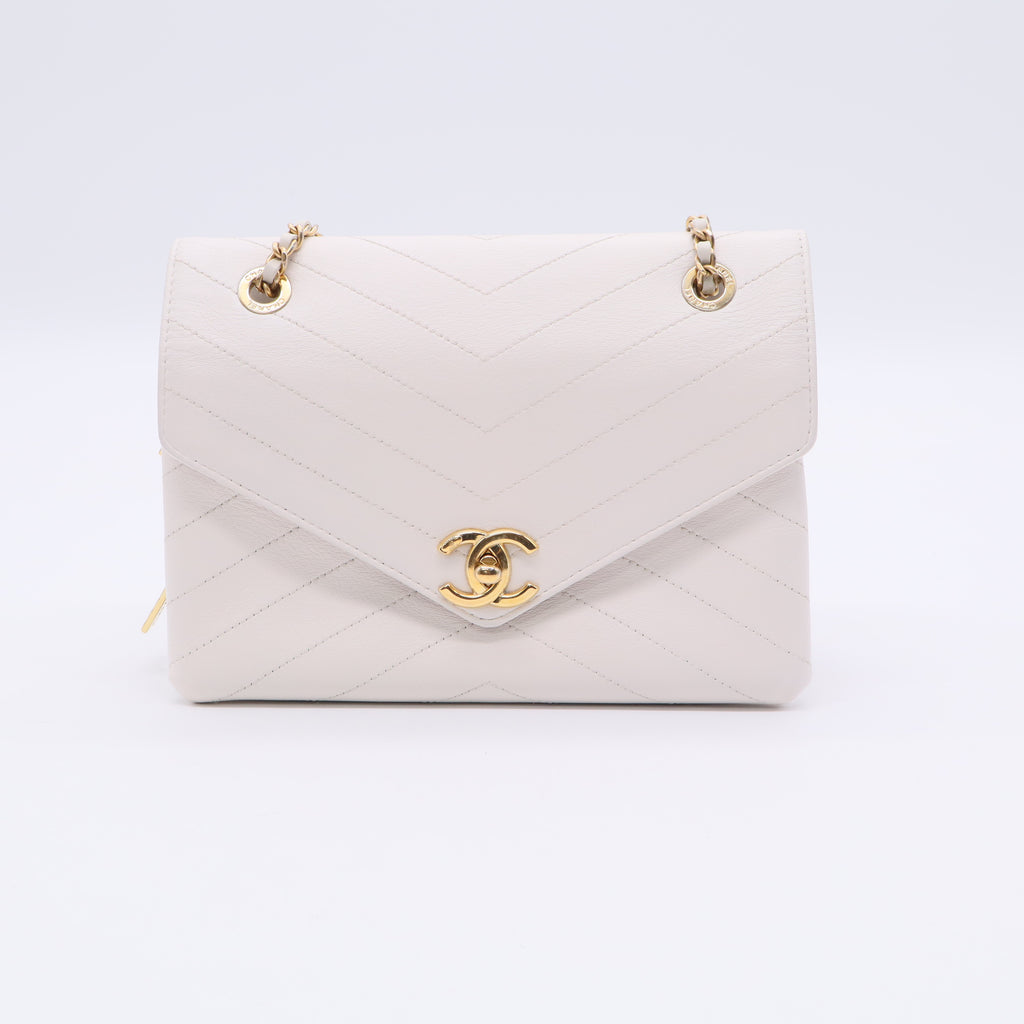 Chanel Coco Chevron Envelope Flap Bag Twins B20639