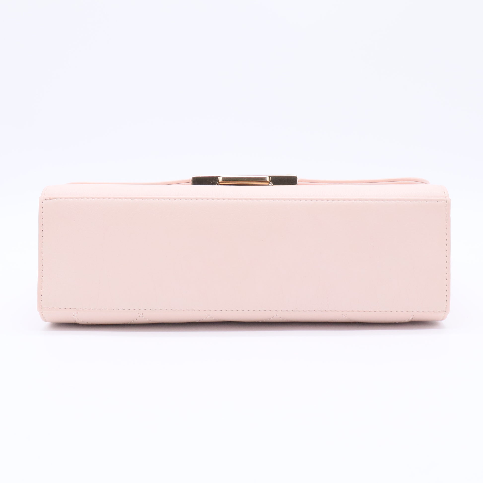 Light Pink Quilted Leather Click Label Medium Shoulder Bag