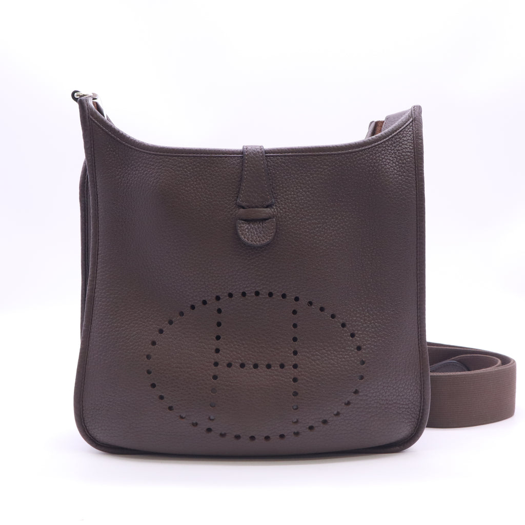 Hermes Taurillon Clemence Evelyne IlI PM Chocolate twins B24164