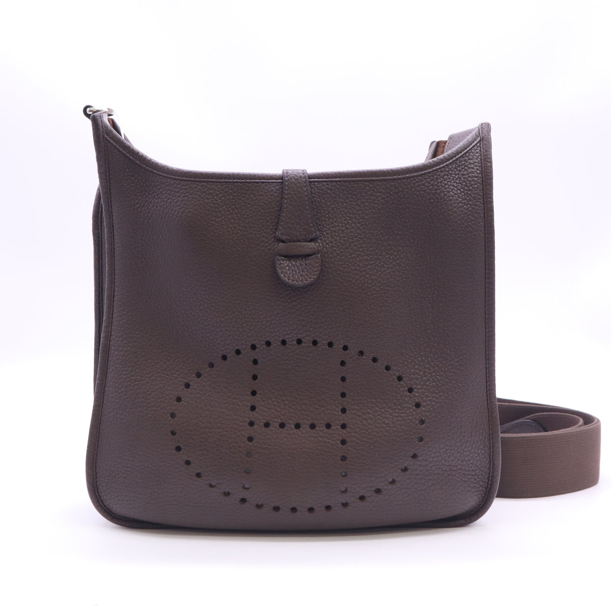 Hermes Taurillon Clemence Evelyne IlI PM Chocolate twins B24164