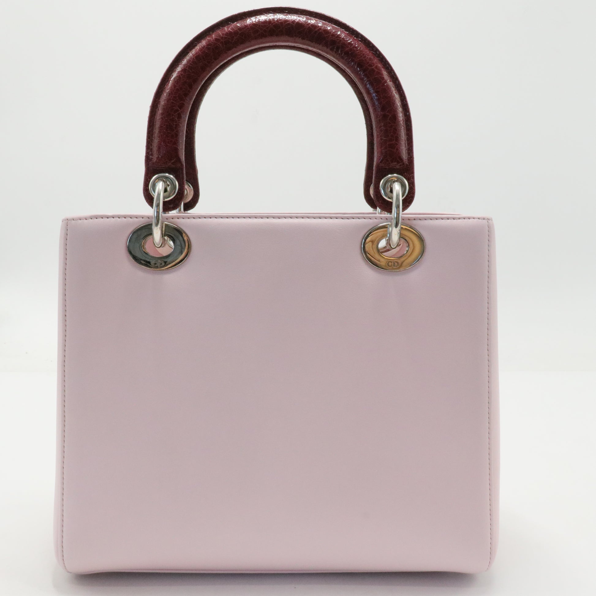 Calfskin Patent Embroidered Valentines Day Heart Medium Lady Dior Pink