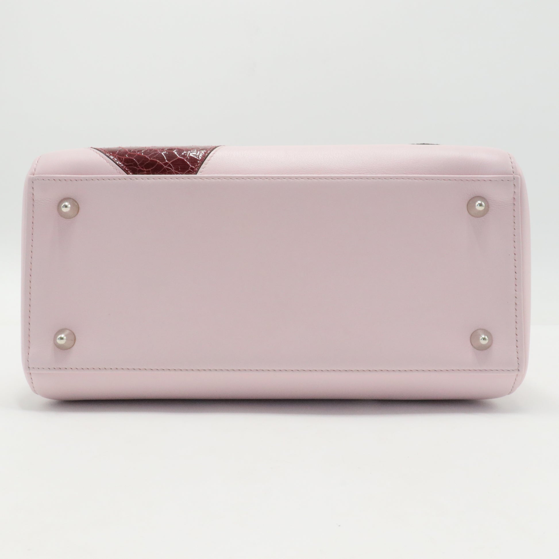 Calfskin Patent Embroidered Valentines Day Heart Medium Lady Dior Pink