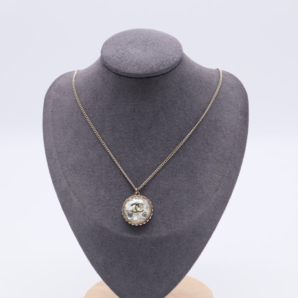 Chanel 12A CC Snow Globe Necklace Twins LDJ3246